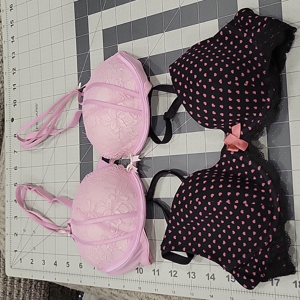 Bundle of Adore Me bras 32B lace push up and smooth t-shirt bra